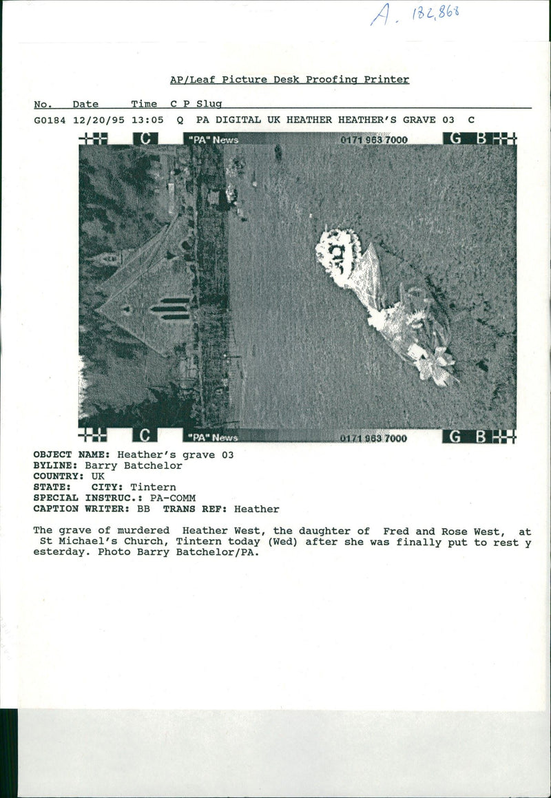 The grave murdered heather west. - Vintage Photograph