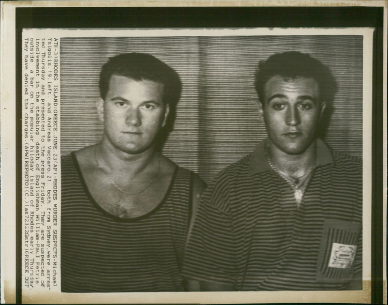 Rhodes Murder the suspect. - Vintage Photograph