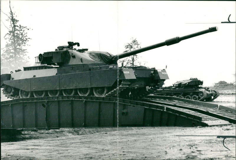 A Chieftain tank rumbles across a 52ft long bridge. - Vintage Photograph