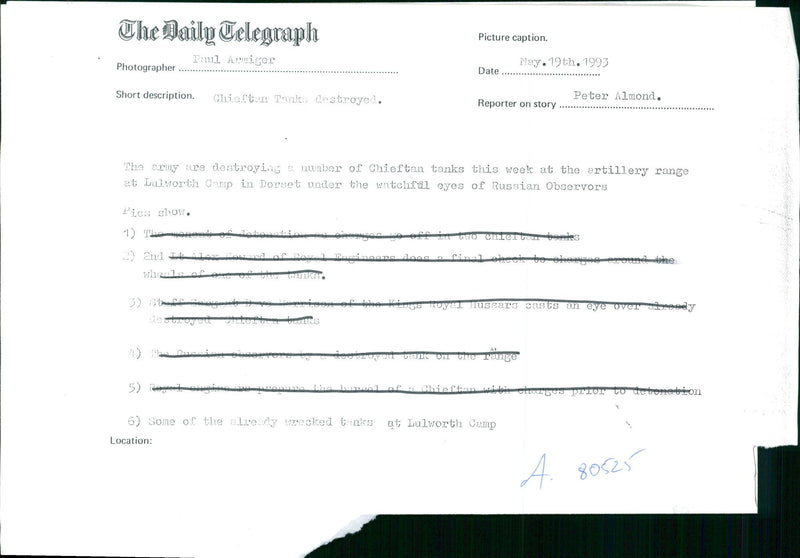 Chieftain tank destroyed. - Vintage Photograph