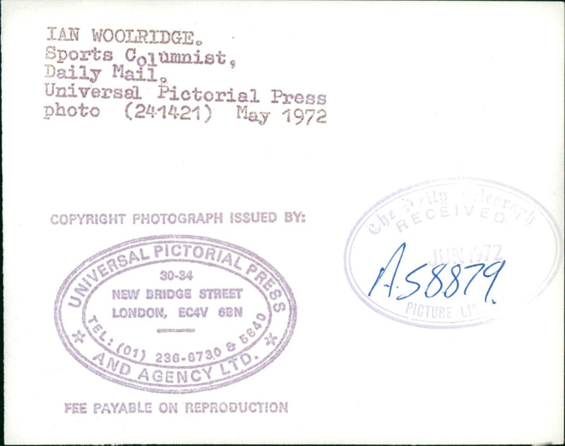 Journalist Ian Wooldridge - Vintage Photograph