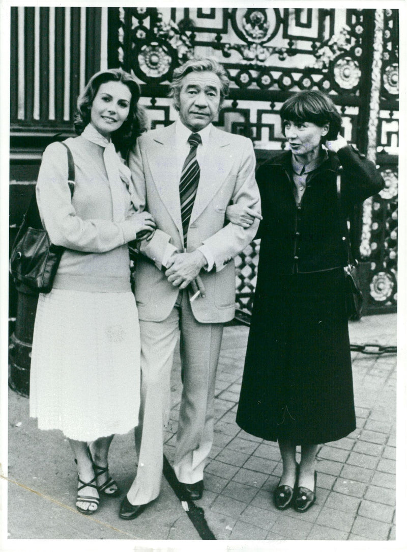 France Dougnac, Jean Pierre Darras and Emanuelle Rivas in "An Ex-Wife" in TV1 - Vintage Photograph