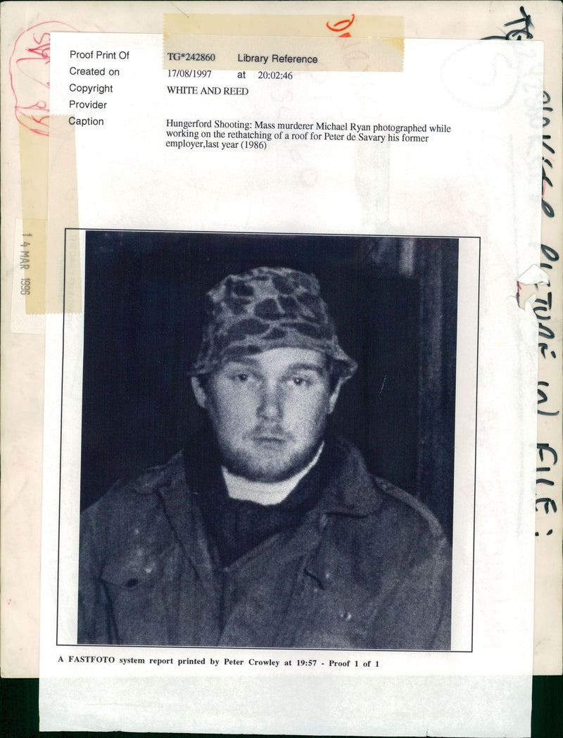 Drugs case spain:mass murderer michael ryan - Vintage Photograph