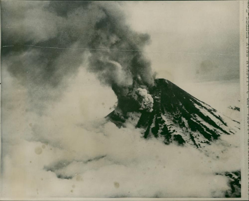 Alaskan Peak Erupts - Vintage Photograph