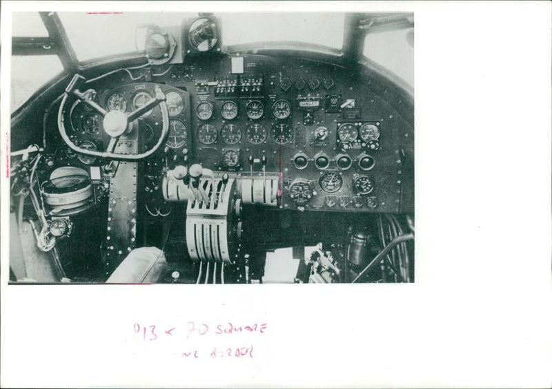 A Lancaster Cockpit - Vintage Photograph