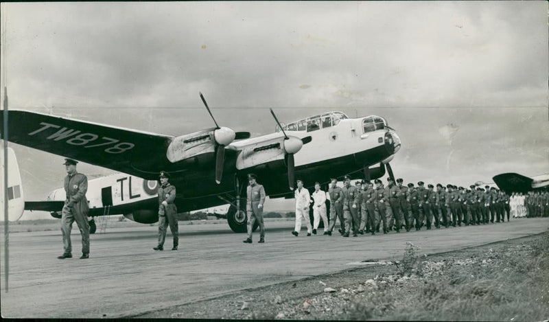 Men of the No. 35 Lancaster Squadron - Vintage Photograph