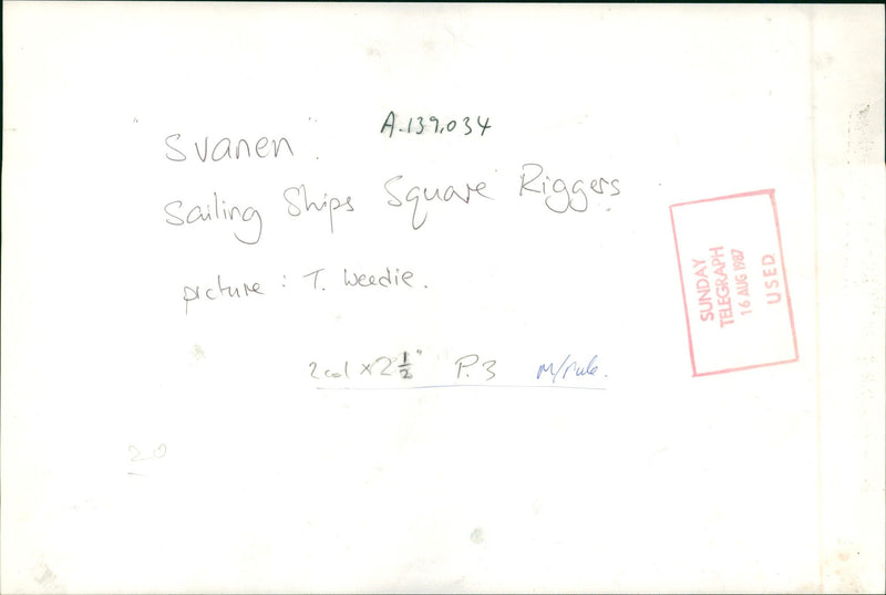 Ship: Svanen. - Vintage Photograph