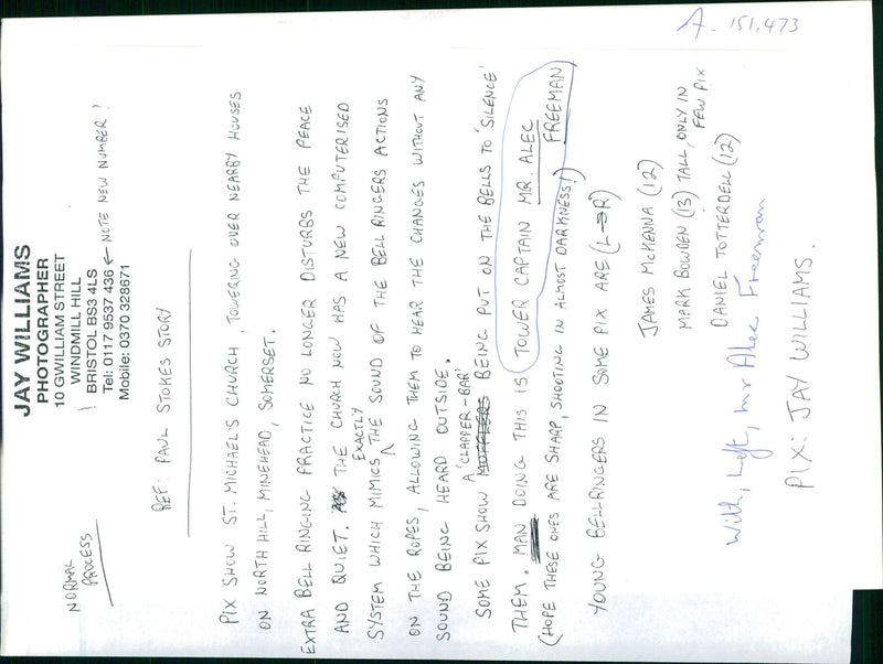 Bell Musical instrument:The tower captain Mr Alec. - Vintage Photograph