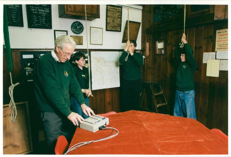 Bell Musical instrument:The tower captain Mr Alec. - Vintage Photograph