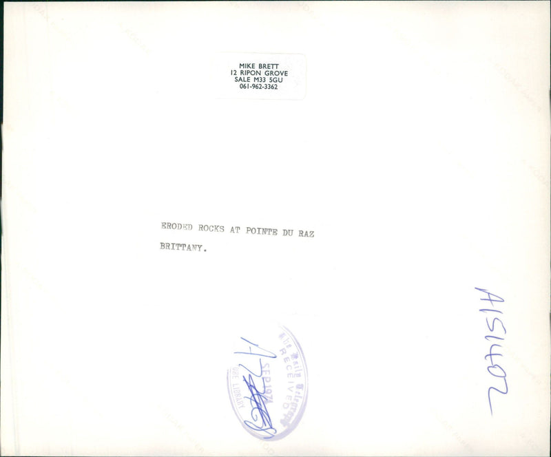 France,Brittany: Eroded rocks. - Vintage Photograph