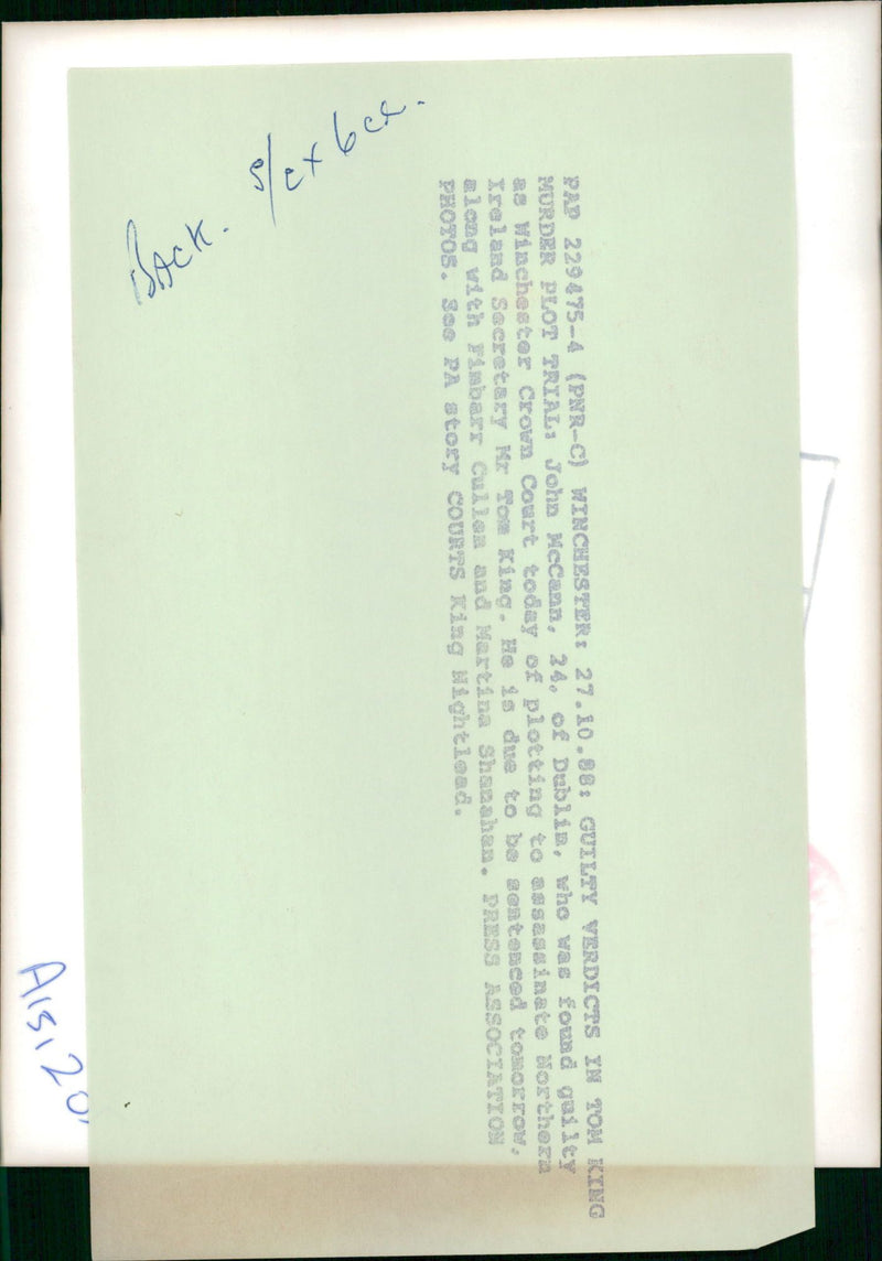 Tom king murder pilot. - Vintage Photograph