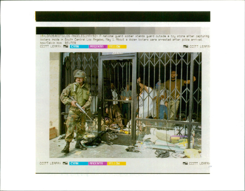 USA los angeles riots 1992:a national guard soldier. - Vintage Photograph