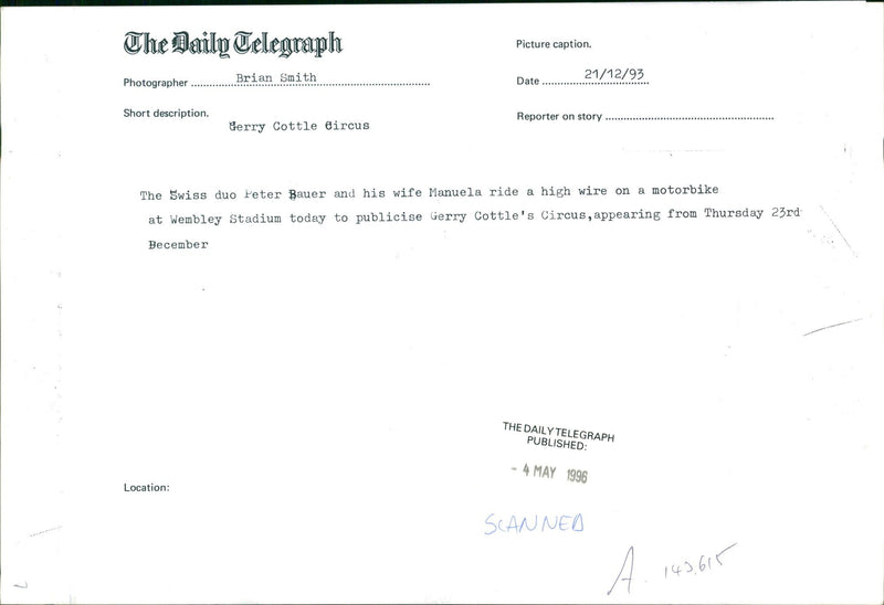 Circus Scene:Peter Bauer and his wife Manuela - Vintage Photograph