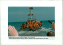 Lifeboat Shipboard:Prince charles on the caister lifeboat. - Vintage Photograph