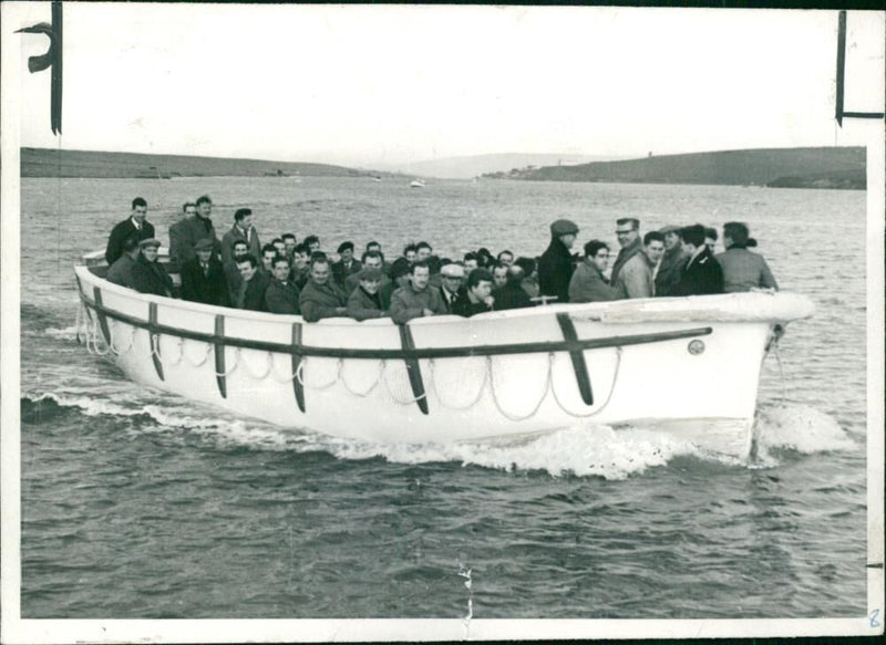 Lifeboat Shipboard:The Orient Line. - Vintage Photograph