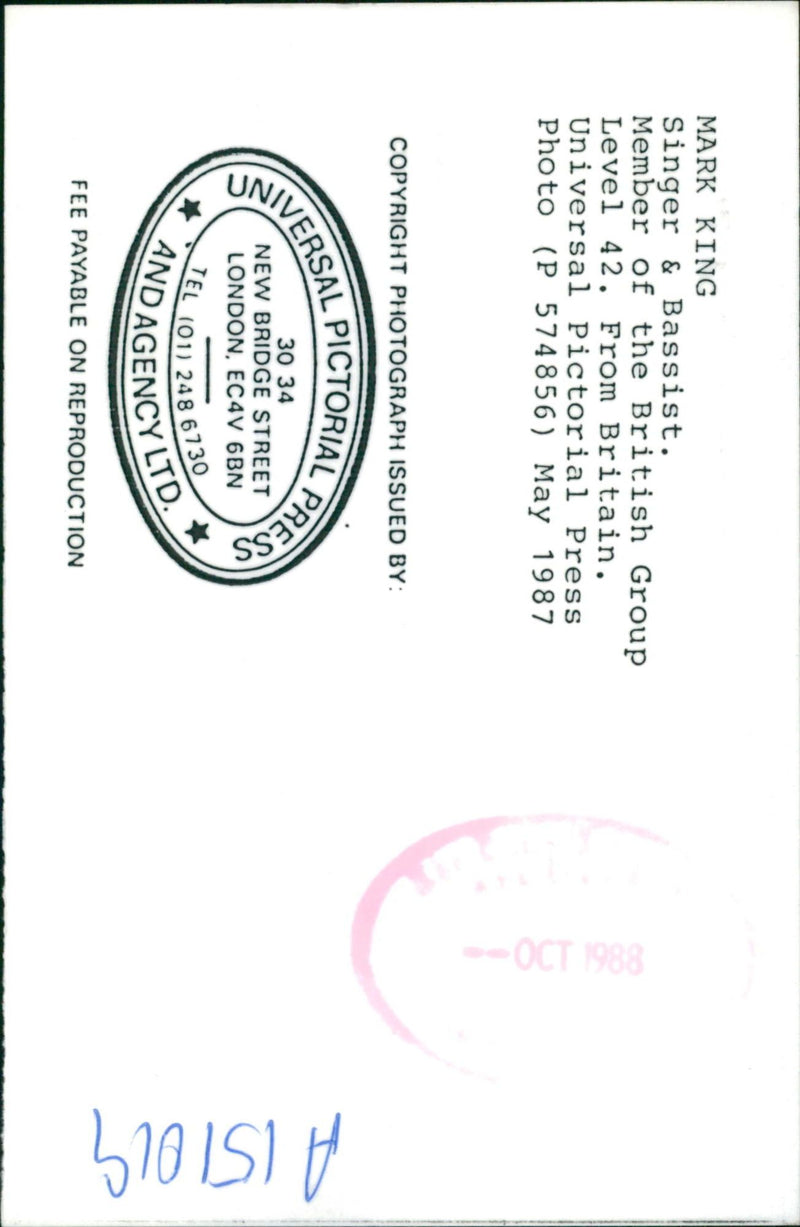 Mark King Musician - Vintage Photograph