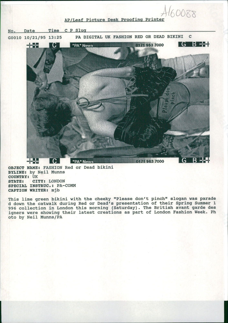 Fashion:This line green by bikini with the cheeky. - Vintage Photograph