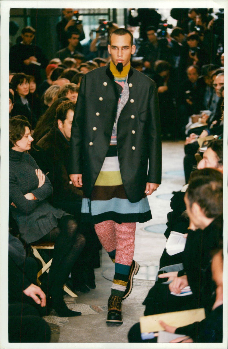 fashion 1994:and striped kit - Vintage Photograph