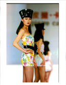fashion 1994:chinese models display pierre cardin fashion. - Vintage Photograph