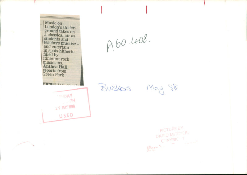 Buskers:music on london under ground takes on a classical. - Vintage Photograph