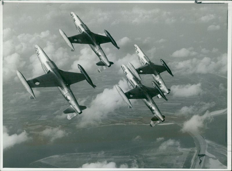 Lockheed T-33, American jet trainer aircraft - Vintage Photograph