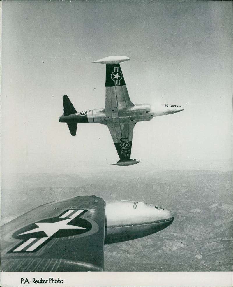 Lockheed T-33, American jet trainer aircraft - Vintage Photograph