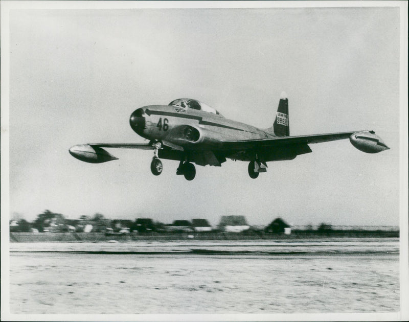 Lockheed T-33, American jet trainer aircraft - Vintage Photograph