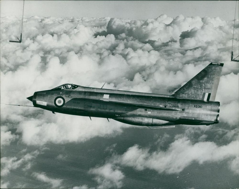Lightning Strike On Aircraft:Lighting in forefront. - Vintage Photograph