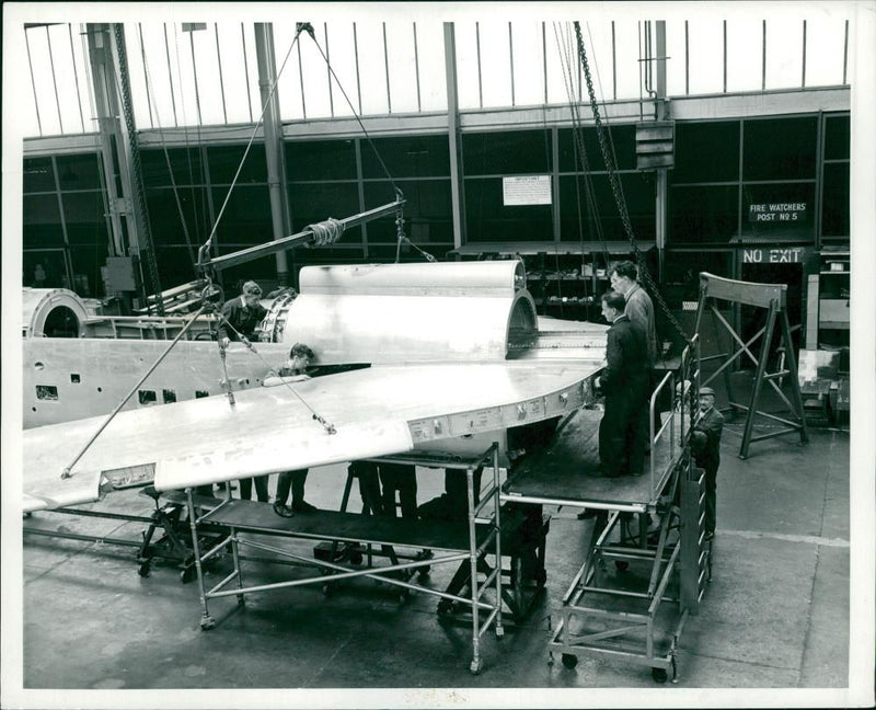 Lightning Strike On Aircraft:Lightning production. - Vintage Photograph