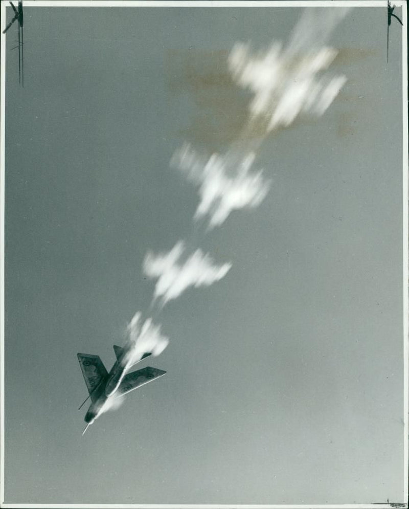 Lightning Strike On Aircraft:Phantoms in sky as guns open fire. - Vintage Photograph