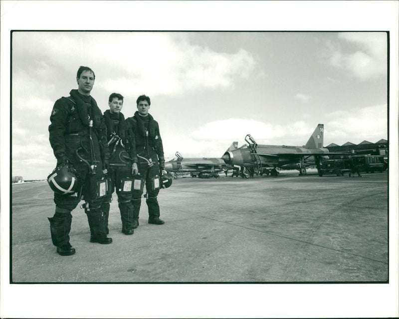 Lightning Strike On Aircraft:Flighting pilots line. - Vintage Photograph