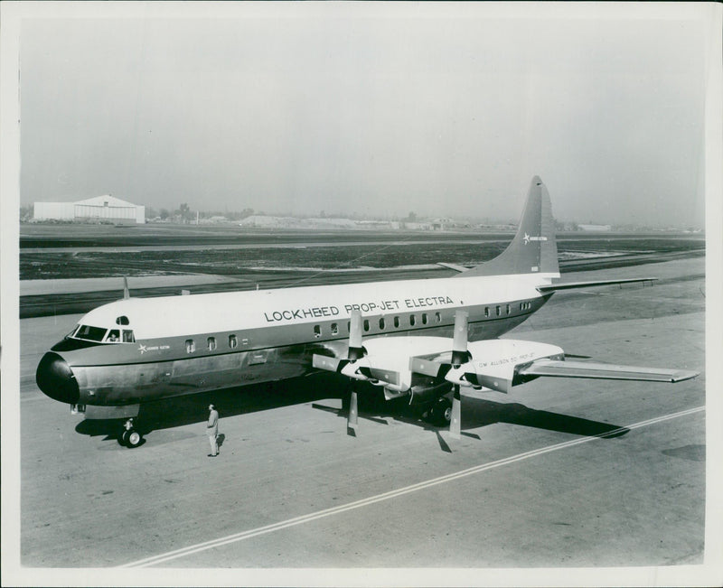 Even in repose lockheeds prop jet electra. - Vintage Photograph