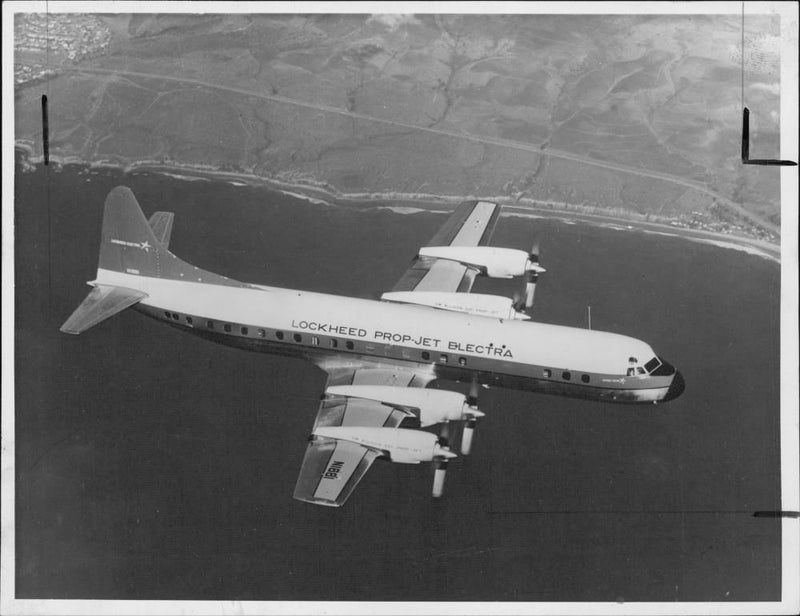 The First air  to air photograph of the Lockheed  electra. - Vintage Photograph