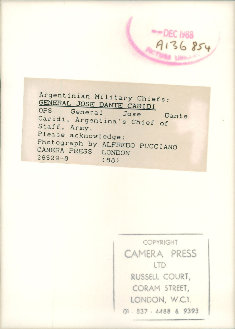 General Jose Dante Caridi - Vintage Photograph