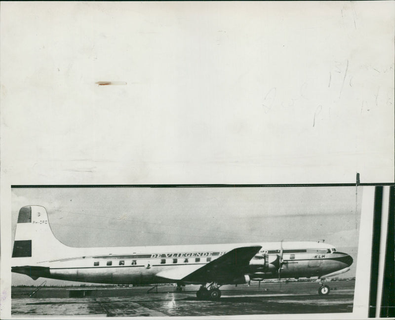 A Douglas DC-6B airliner crashed in the sea in 1954 - Vintage Photograph