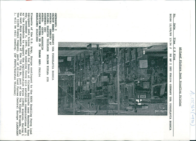 Bosnian War Armed conflict:elements of the US army. - Vintage Photograph