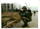 Bosnian War Armed conflict:A french NATO soldier. - Vintage Photograph