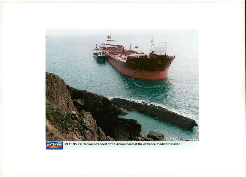 oil tanker stranded at saint annes - Vintage Photograph