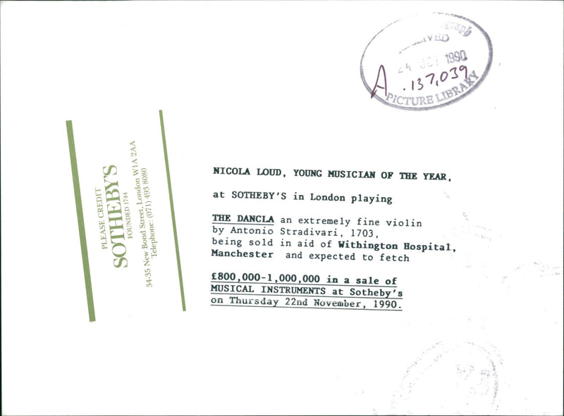 Musical instruments violine:young musician of the year - Vintage Photograph