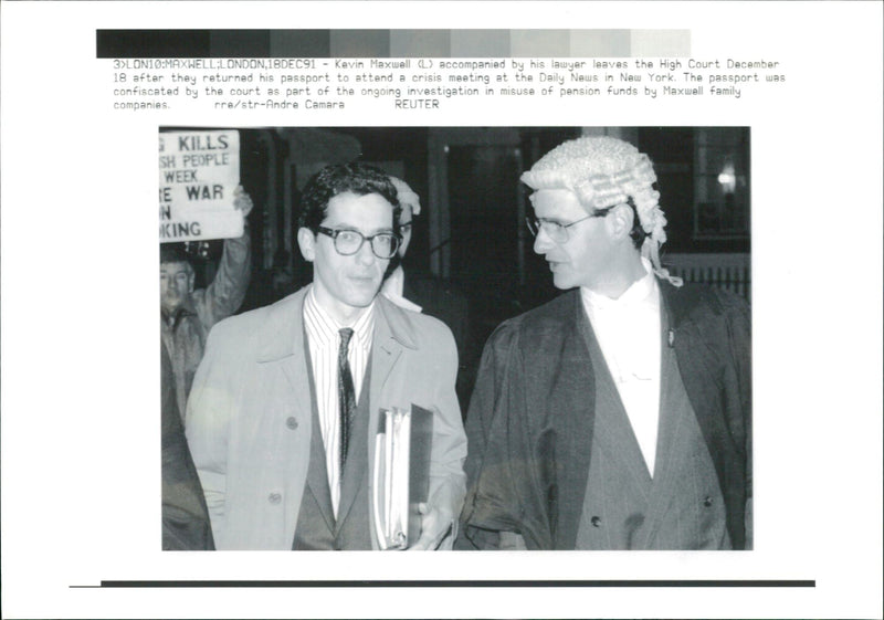 Kevin Maxwell with His Lawyer. - Vintage Photograph