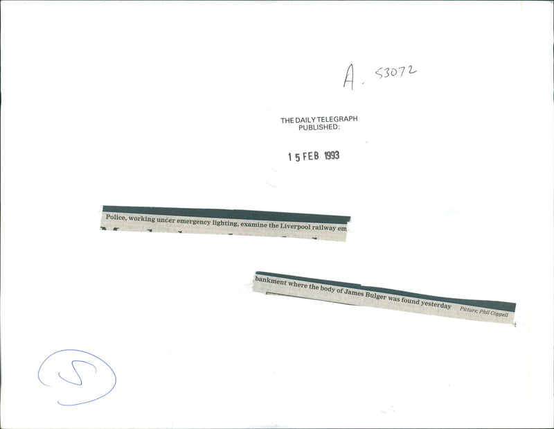 Murder of James Bulger. - Vintage Photograph