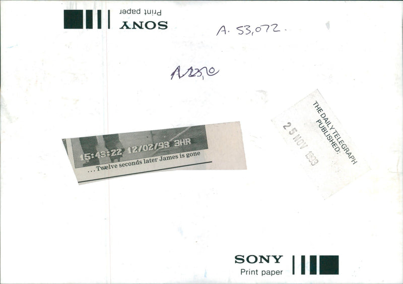 Murder of James Bulger. - Vintage Photograph