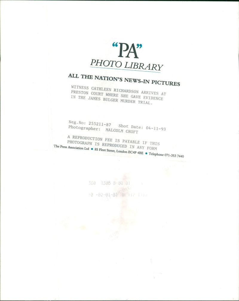 Murder of James Bulger. - Vintage Photograph