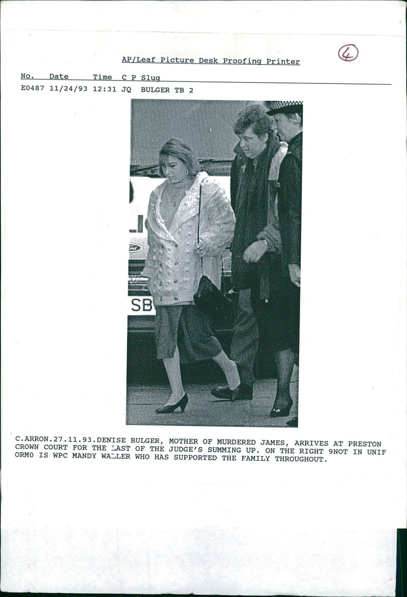 Murder of James Bulger Family. - Vintage Photograph