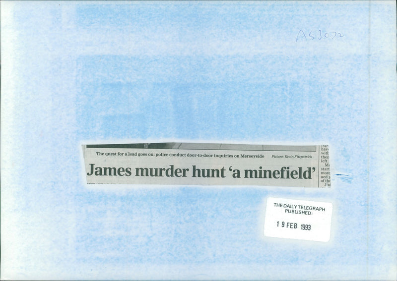 Murder of James Bulger. - Vintage Photograph