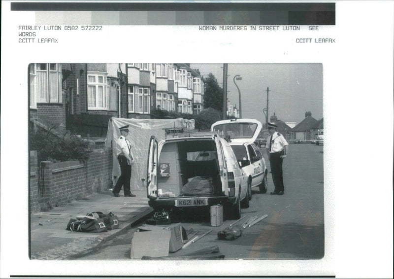 woman murdered in street luton - Vintage Photograph