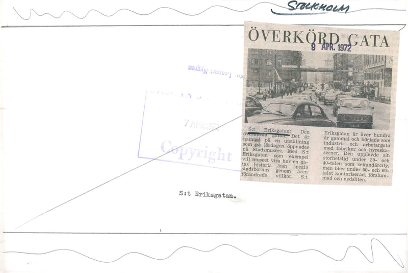 St. Eriksgatan in Stockholm - Vintage Photograph