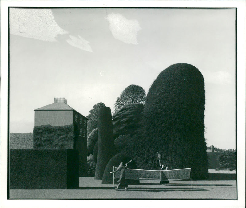 Painting by David Inshaw. - Vintage Photograph