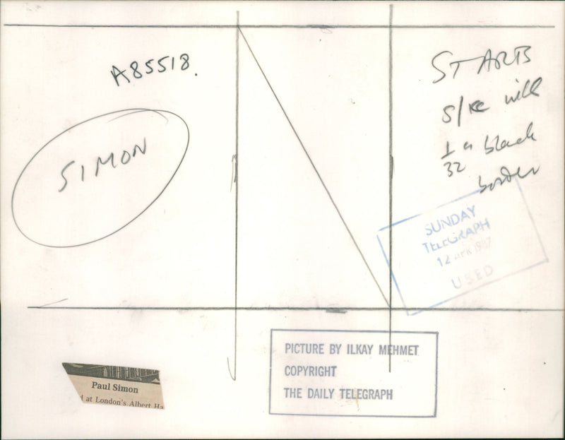 Paul Simon American singer. - Vintage Photograph