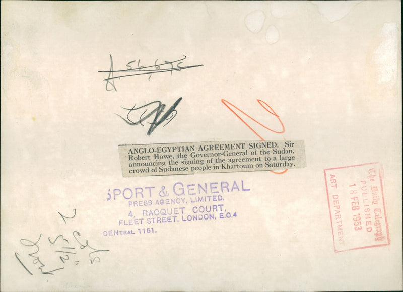 Anglo-Egyptian Agreement Signed. - Vintage Photograph